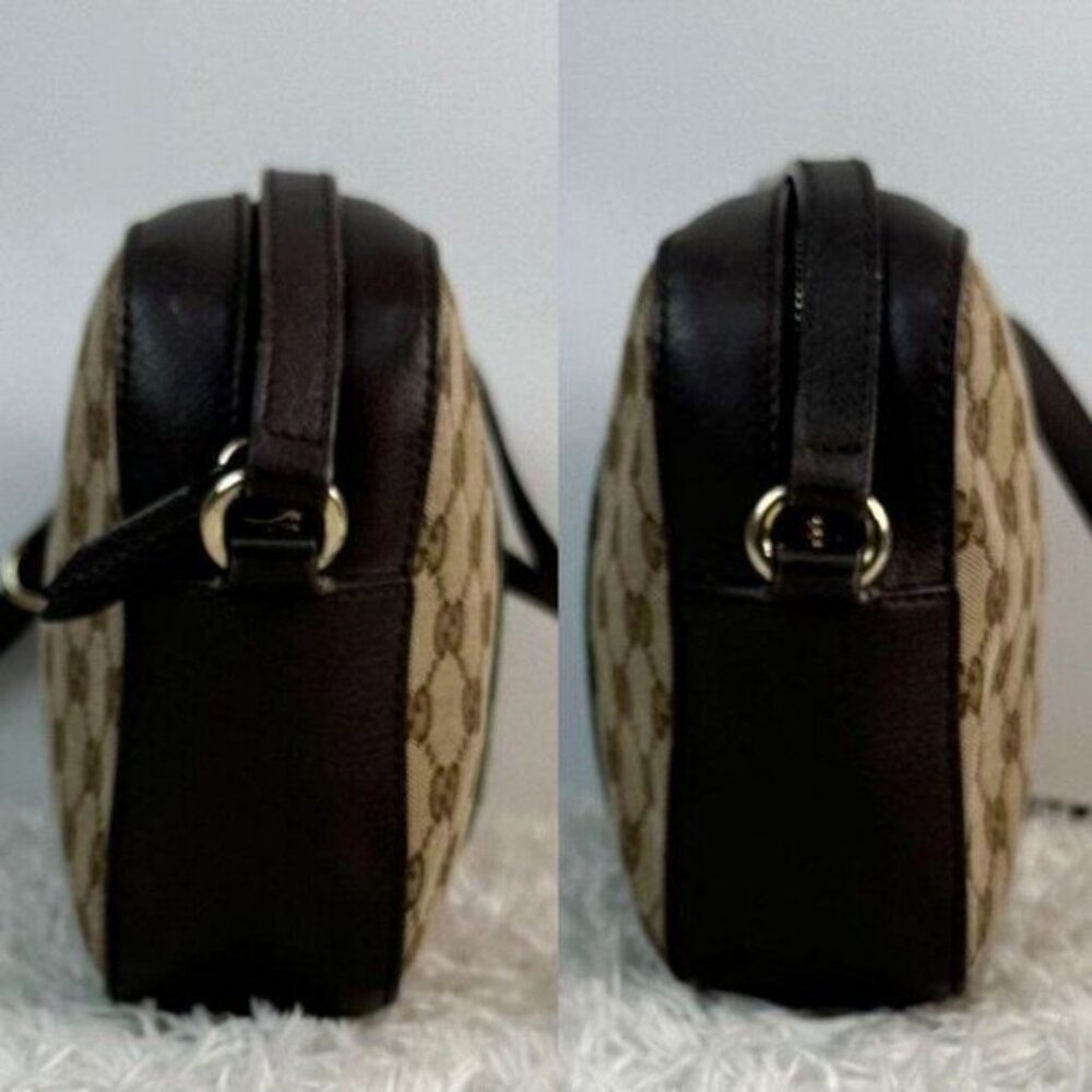 Authentic Gucci GG Sherry Bee Web Canvas Crossbody Bag Shoulder Bag Camera Bag - Picture 9 of 12